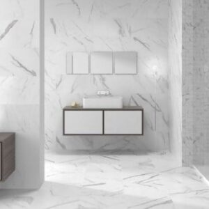 Carrelage salle de bain imitation marbre CAVAN CALACATTA