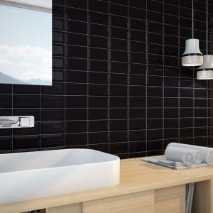 AMBIENTE BISEL NEGRO BRILLO – AZULEJO TIPO METRO