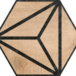 Hex 25 Tribeca Brown Hexagonal Variedad 1 22×25