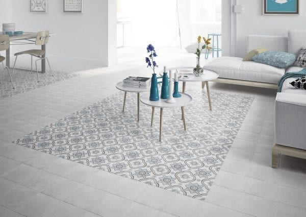 Adobe white 20×20. Decor basma white 20×20.
