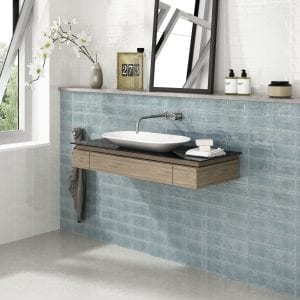 Sonora white 7,5×15. Sonora decor turquoise 7,5×15.