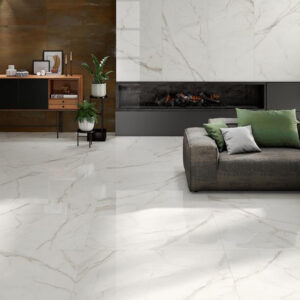 grès cérame rectifié imitation marbre Kinsale White 120×120