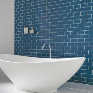 Carrelage biseauté craquelé pour salles de bains Metro 7,5×15 Azul