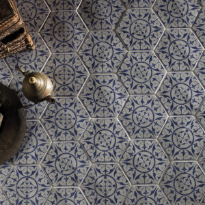 Carrelage hexagonal Marrakech 15×17 pour sol Agadir Azul