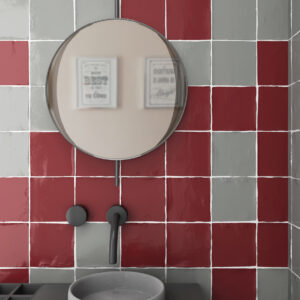 Carrelage métro Provenza 13×13 Rojo + blanco pour salles de bains