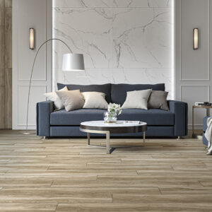 Le Monde du Carrelage – Carreau de porcelaine imitation bois – AMB HELSINKI SALON