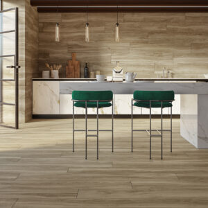 Le Monde du Carrelage – Carreau de porcelaine imitation bois – AMB HELSINKI TAUPE